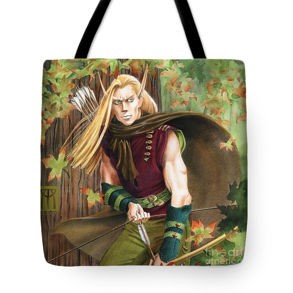 Elf Tote Bag featuring the painting Elf Hunter by Melissa A Benson
