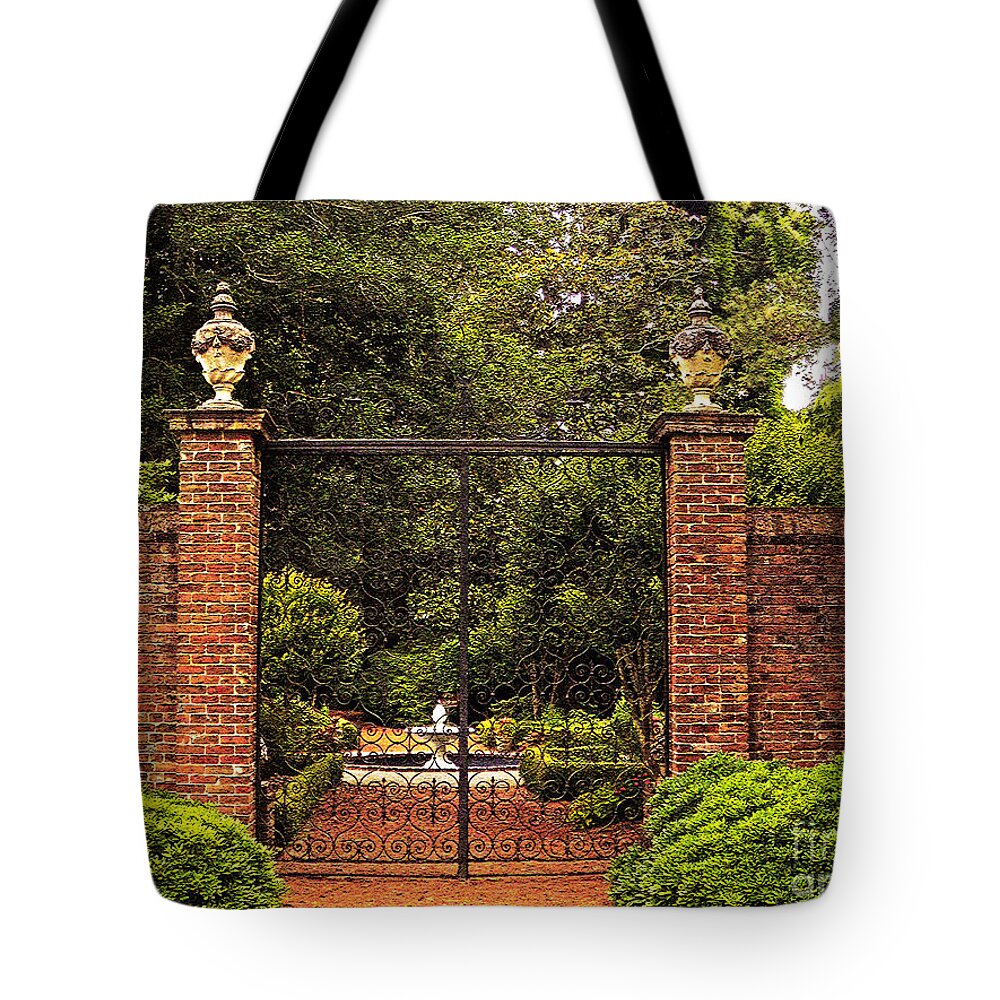 Elizabethan Gardens Tote Bag featuring the photograph Elizabethan Gardens by Lydia Holly