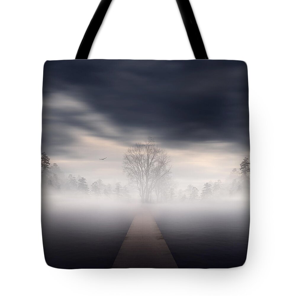 Gloomy Sky Tote Bag featuring the photograph Emergence by Lourry Legarde