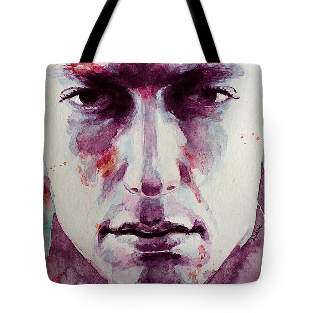 Eminem Tote Bag featuring the painting Eminem 2 by Laur Iduc