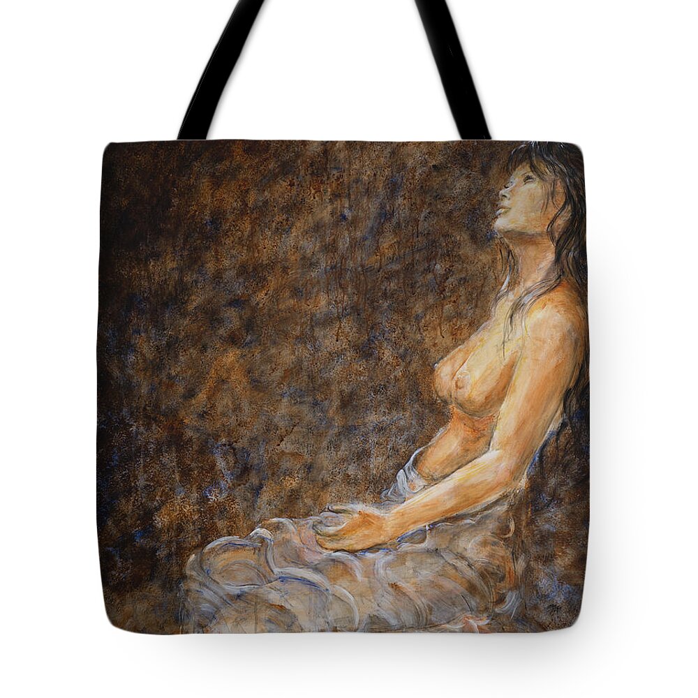 Empower Me Tote Bag featuring the painting Empower Me by Nik Helbig