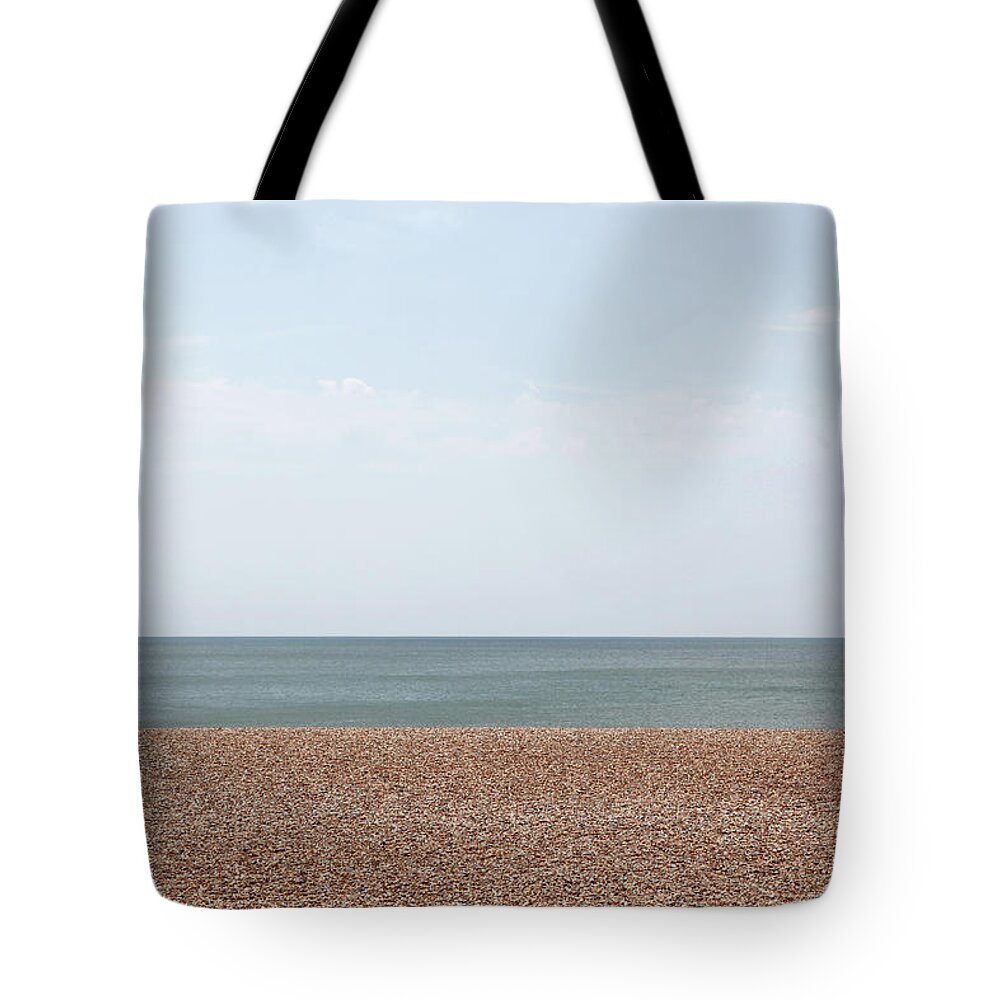 Tranquility Tote Bag featuring the photograph Empty Pebble Beach by Richard Newstead