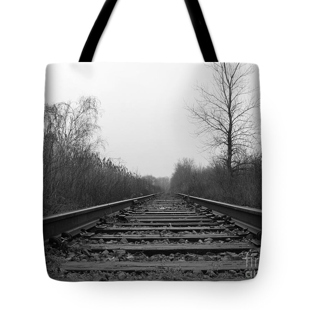 Tracks Tote Bag featuring the photograph Empty Tracks 2 by Michael Krek