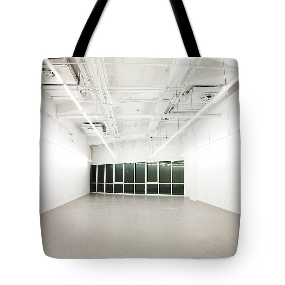 Corporate Business Tote Bag featuring the photograph Empty White Office Interior by Loonger