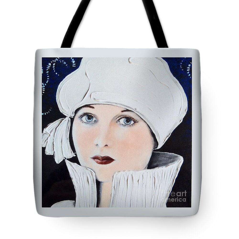 Navy Tote Bag featuring the painting En Vogue by Barbara Chase