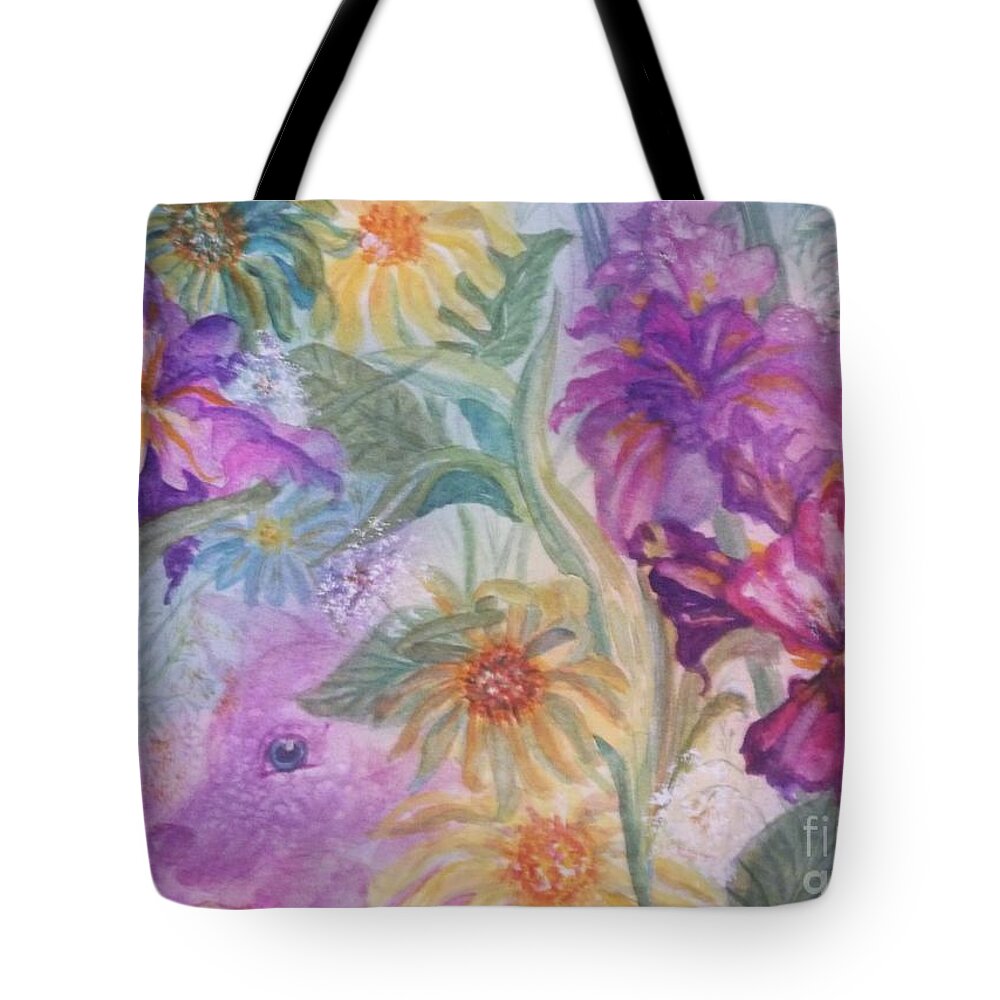 Flowers Tote Bag featuring the painting Enchanted Garden by Ellen Levinson