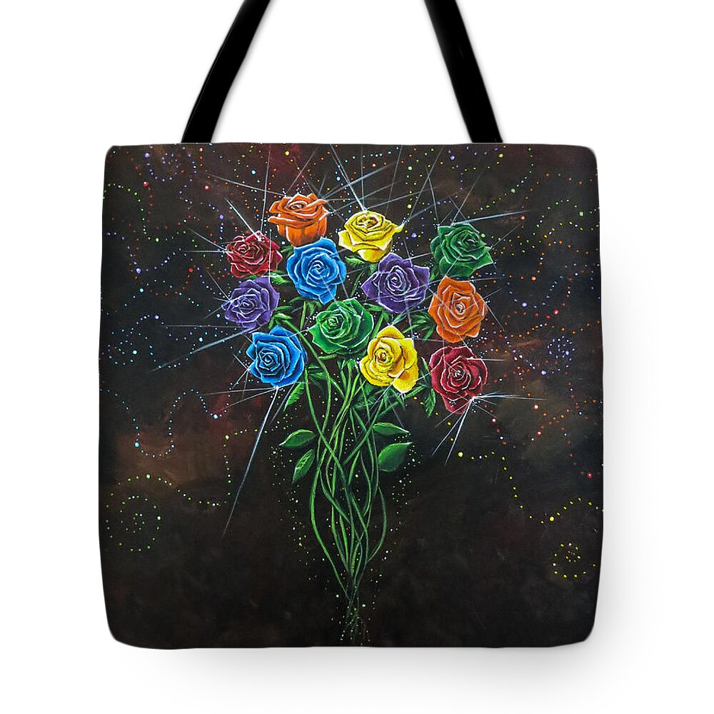 Roses Tote Bag featuring the painting Enchanted by Joel Tesch
