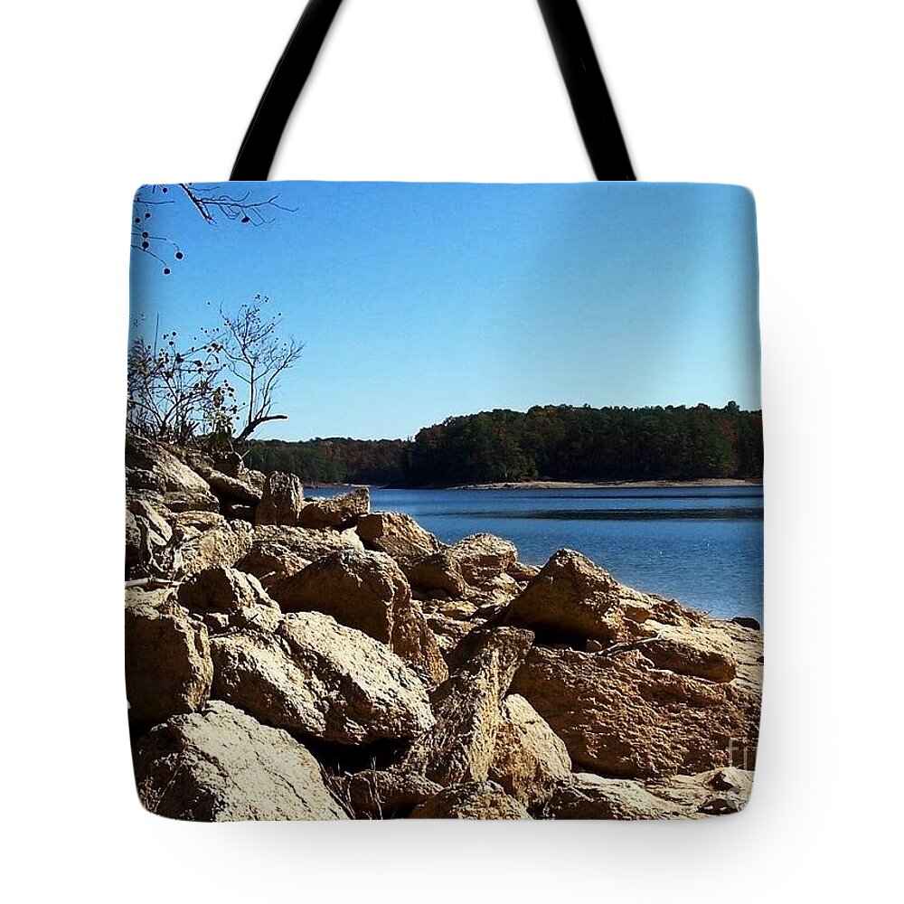 Rocks Tote Bag featuring the photograph End of Summer by David Neace
