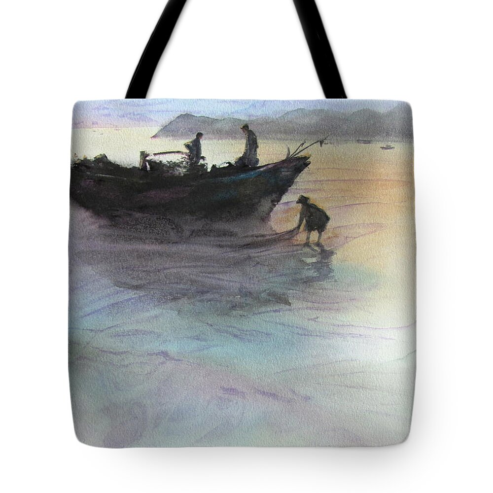 Hokkaido Tote Bag featuring the painting End of the Day Hokkaido by Amanda Amend
