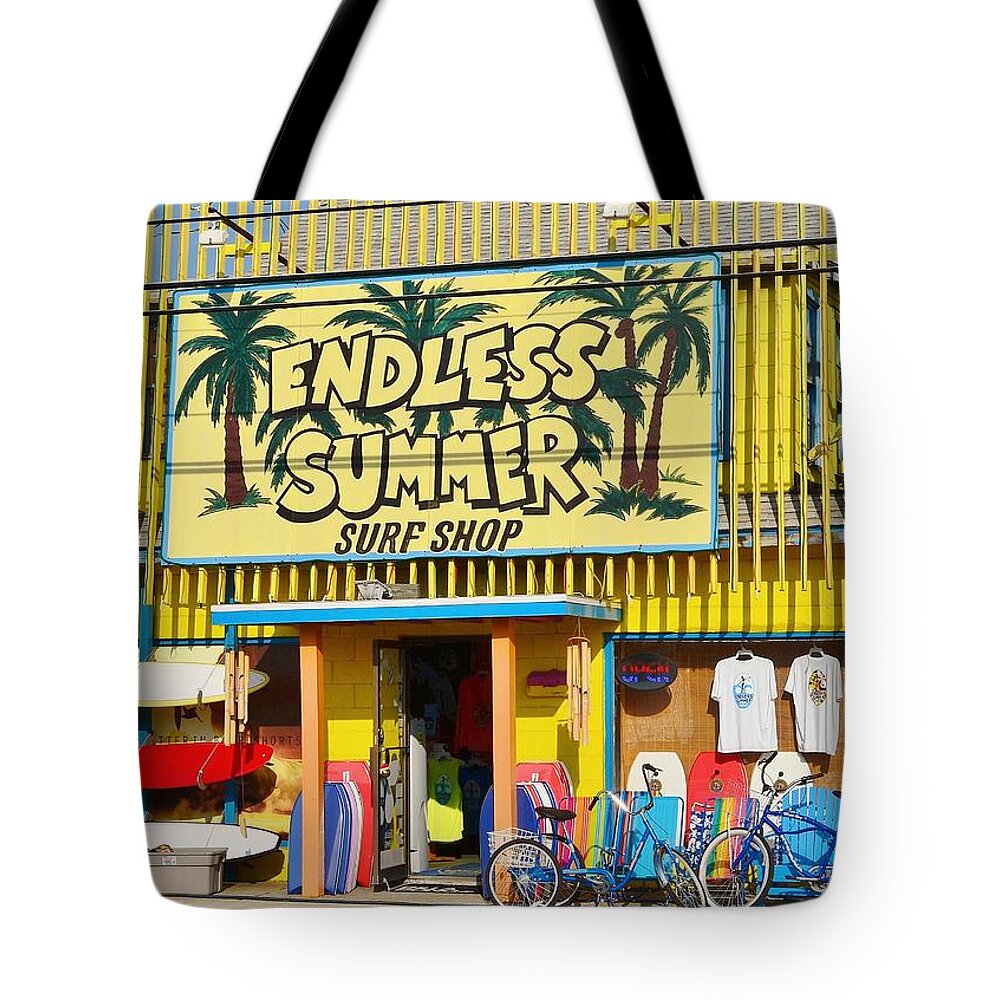 Surfing Tote Bag featuring the photograph Endless Summer Surf Shop - Ocean City Maryland by Kim Bemis