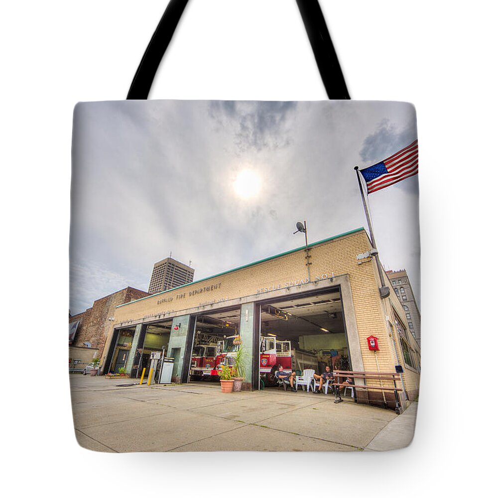 Buffalo Photographs Tote Bag featuring the photograph Engine 1 Ladder 2 by John Angelo Lattanzio