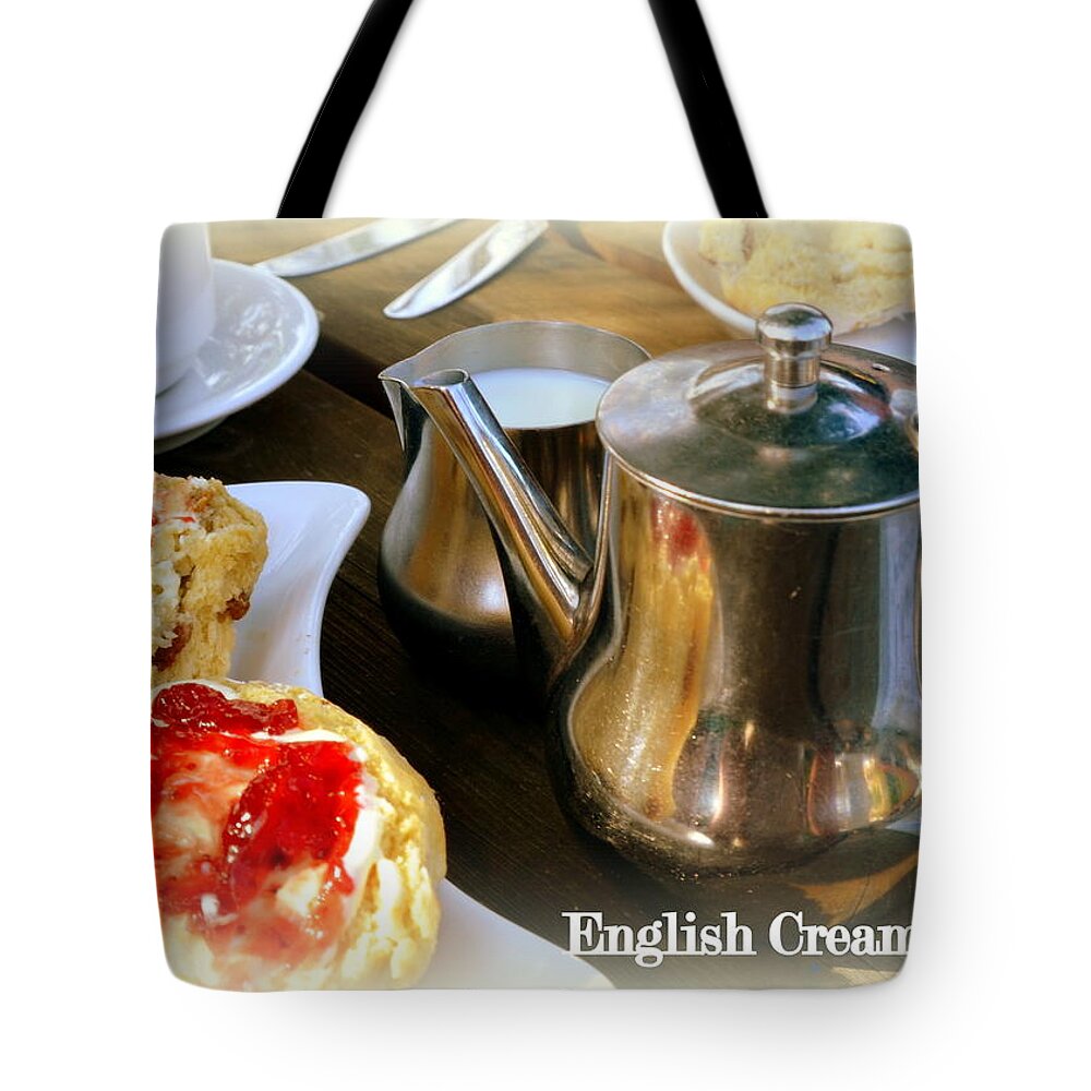 Tea Tote Bag featuring the photograph English Cream Tea by Carla Parris