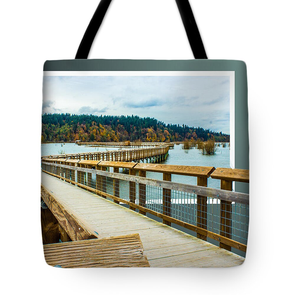 Enter Here Tote Bag featuring the photograph Landscape - Boardwalk - Enter Here by Barry Jones