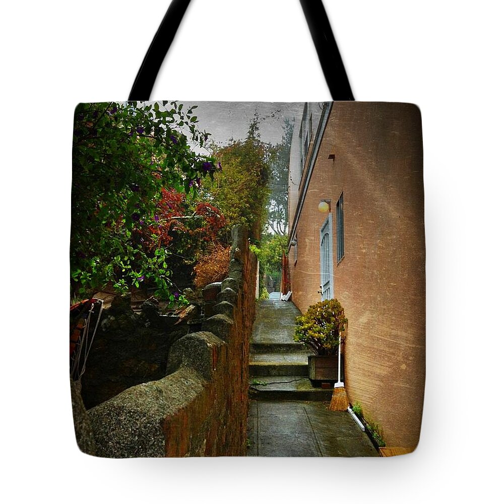 Alley Tote Bag featuring the photograph Entrance by Anne Thurston
