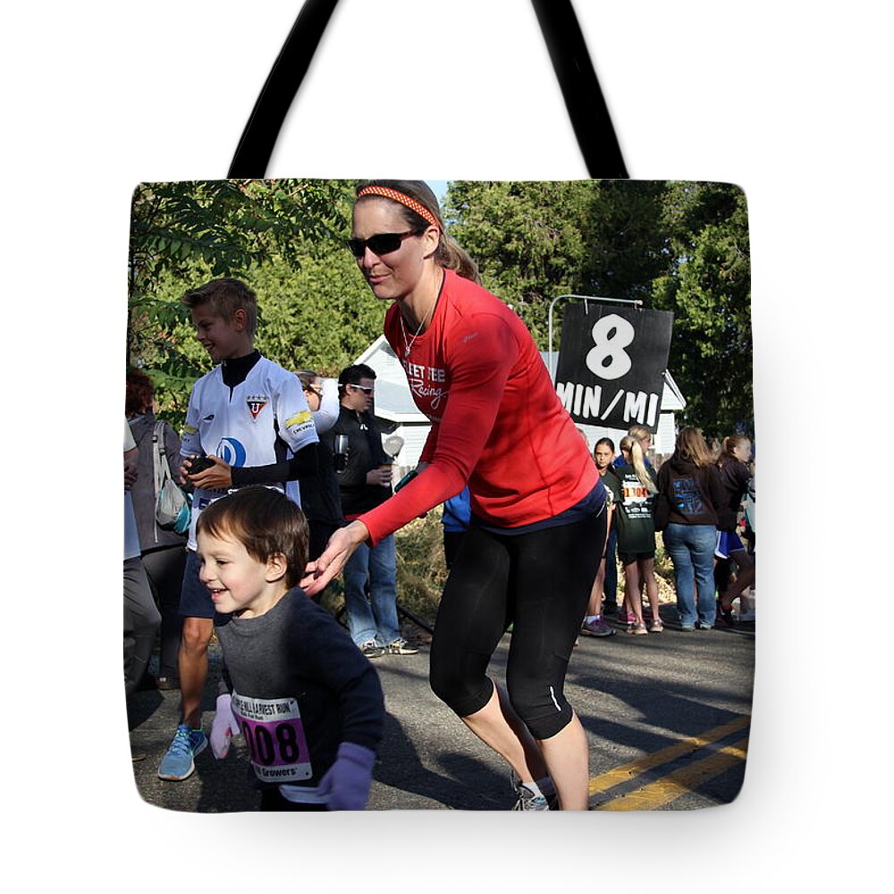 Apple Hill Harvest Run 2013 Tote Bag featuring the photograph Erika and Julian by Randy Wehner
