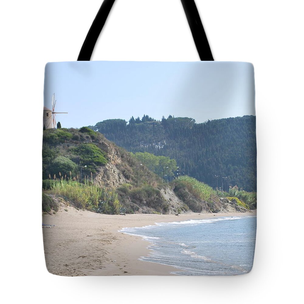 Seascape Tote Bag featuring the photograph erikousa Beach 1 by George Katechis