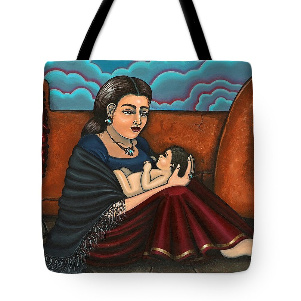 Mother Tote Bag featuring the painting Es todo or You Are Everything by Victoria De Almeida