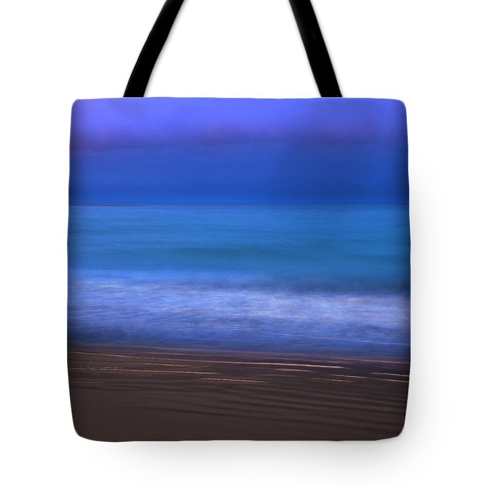 Water's Edge Tote Bag featuring the photograph Ethereal Ocean Evening by Mitch Diamond