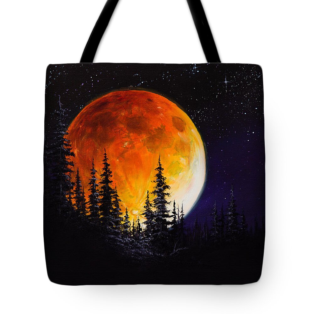 Full Moon Tote Bag featuring the painting Ettenmoors Moon by Chris Steele