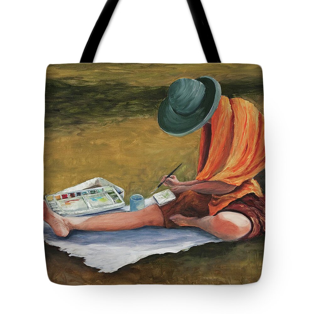 Artist Painting Tote Bag featuring the painting Eva by Darice Machel McGuire