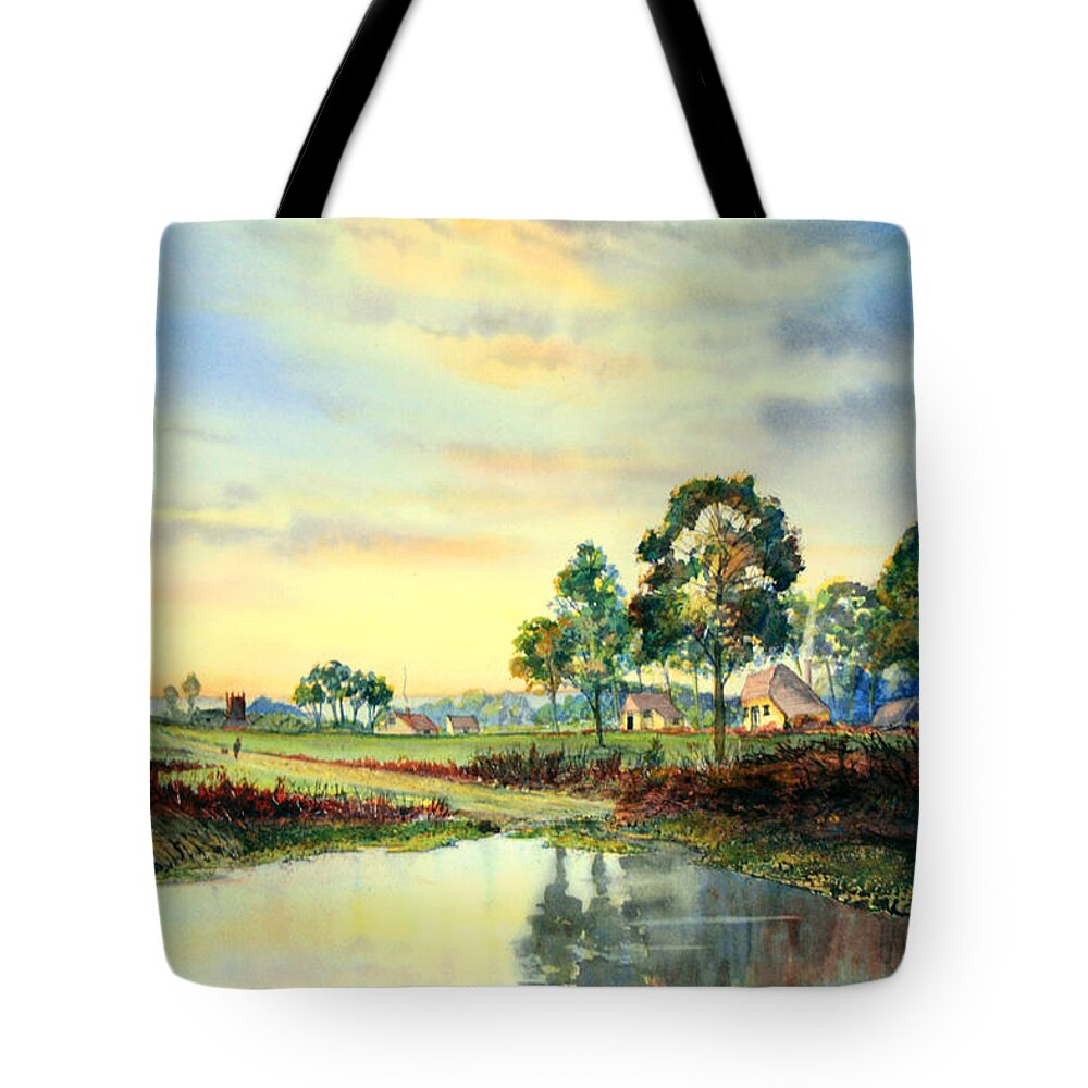 Watercolour Tote Bag featuring the painting Evening Falls by Glenn Marshall