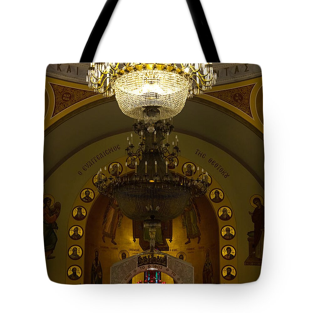 1948 Tote Bag featuring the photograph Evening Mass at St Sophia by Ed Gleichman