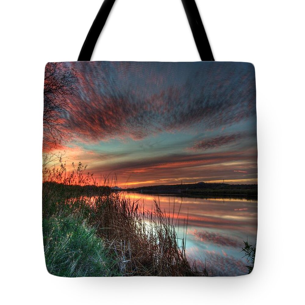 Sunset Tote Bag featuring the photograph Sunset #1 by Tam Ryan