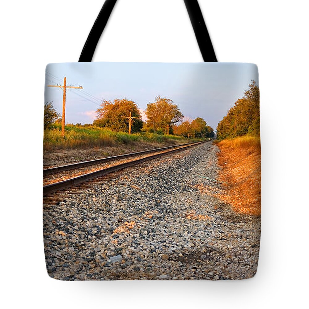 Dusk Tote Bag featuring the photograph Evening Tracks by Lars Lentz