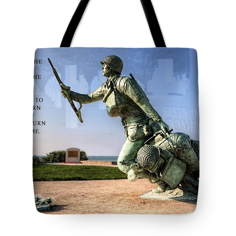 Ever Forward Tote Bag featuring the photograph Ever Forward - D-Day Prayer by Weston Westmoreland