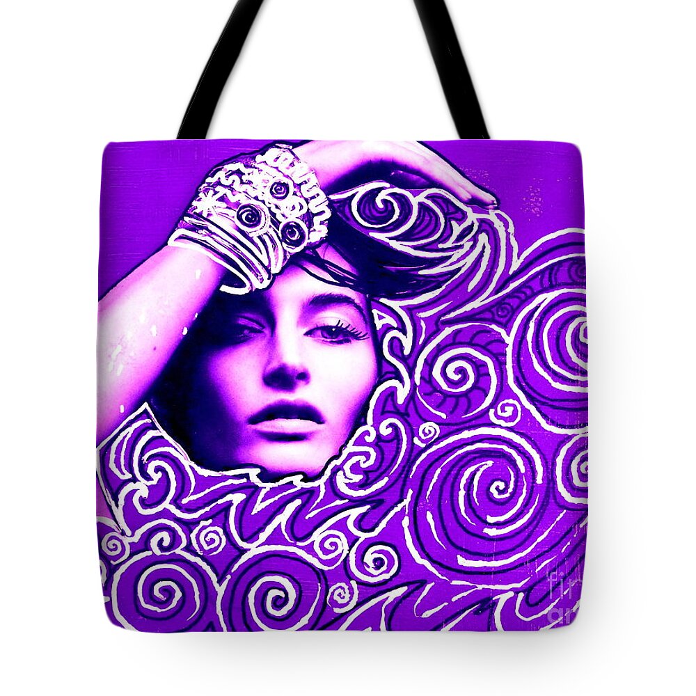 Julie-hoyle Tote Bag featuring the painting Everywhere You Look You See Yourself by Julie Hoyle