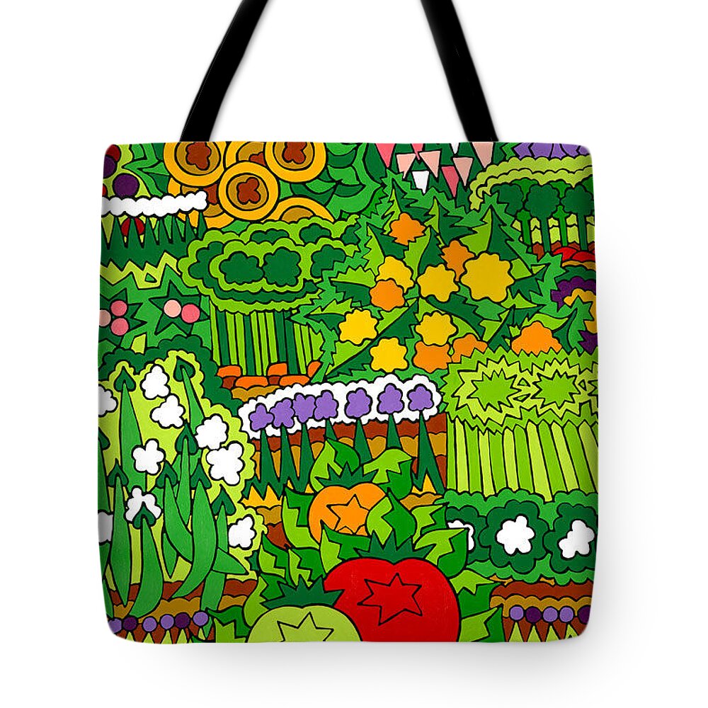 Garden Tote Bag featuring the painting Eve's Garden by Rojax Art