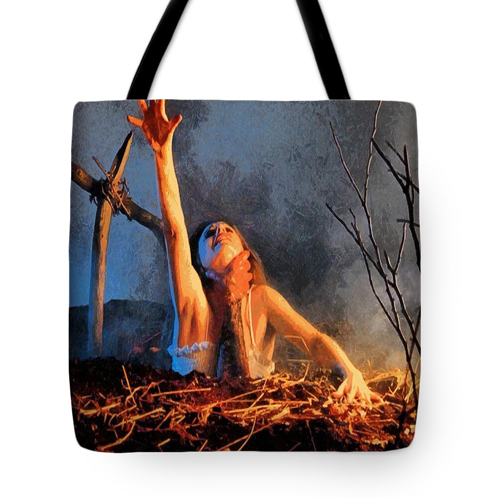Movie Tote Bag featuring the painting Evil Dead by Joe Misrasi