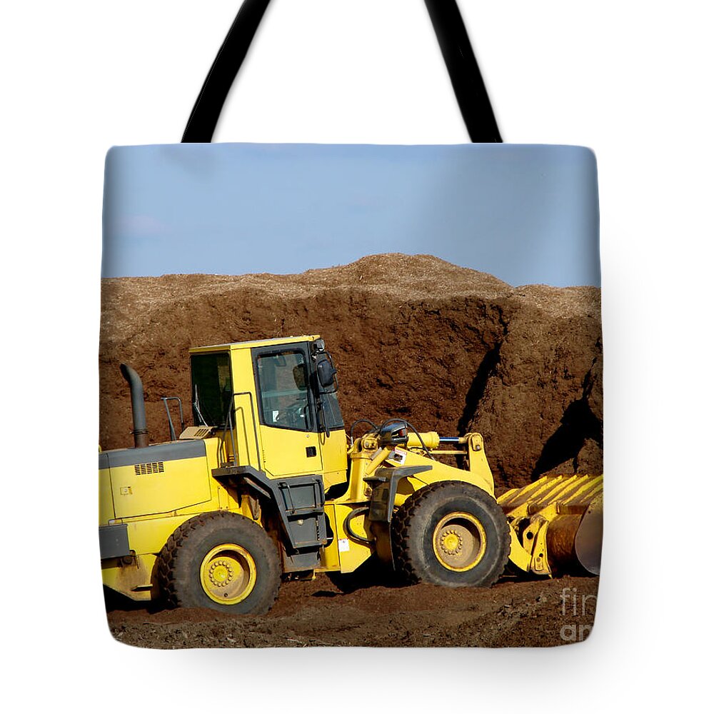 Excavator Tote Bag featuring the photograph Excavation by Olivier Le Queinec