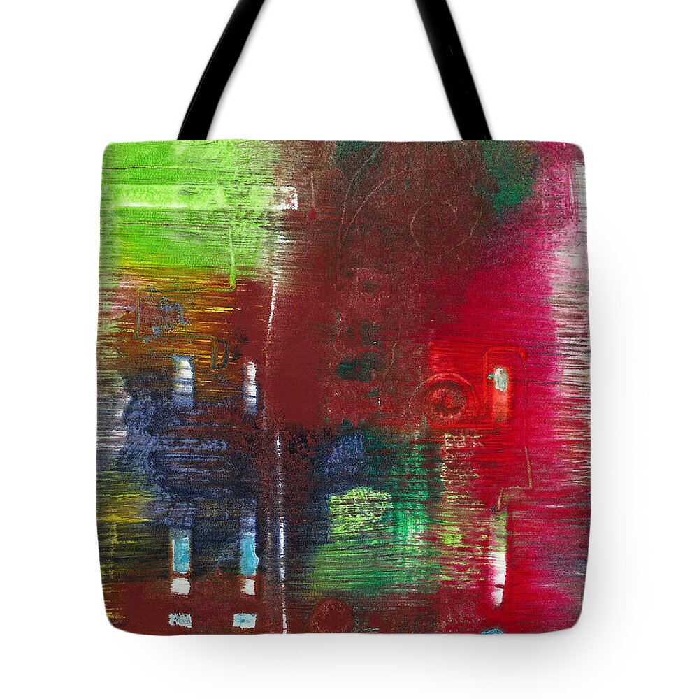 Monotype Tote Bag featuring the mixed media Exclamation by Ruth Dailey