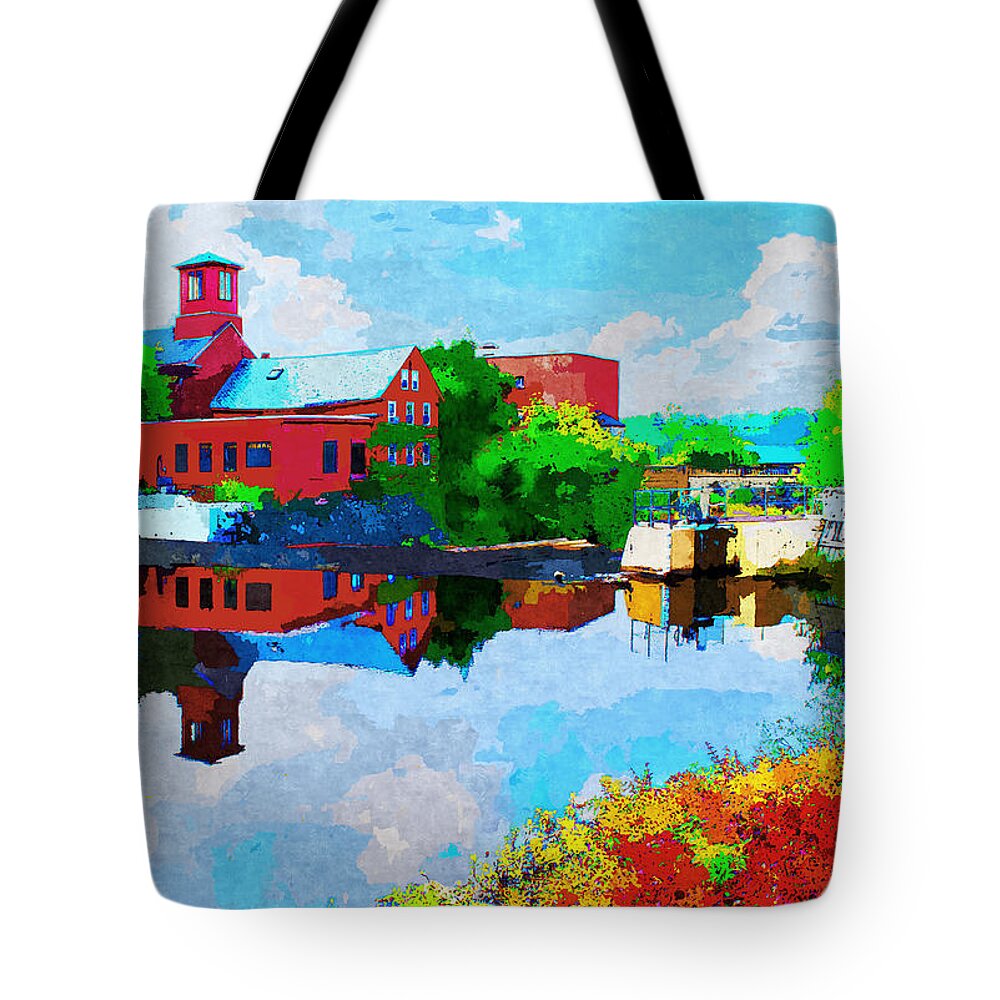 Exeter Tote Bag featuring the painting Exeter Watercolor by Rick Mosher