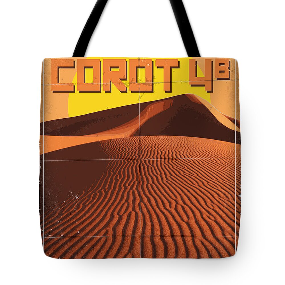 Space Tote Bag featuring the digital art Exoplanet 05 Travel Poster COROT 4 by Chungkong Art
