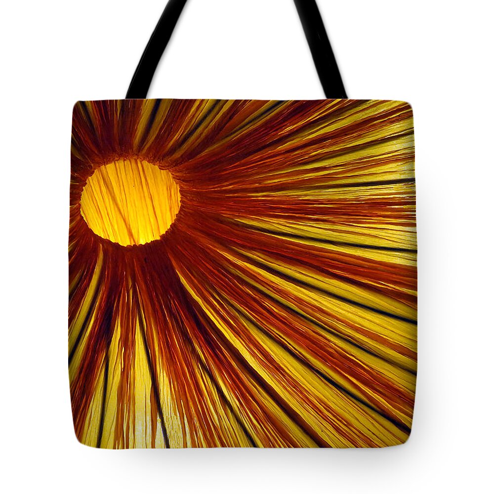 Abstract Tote Bag featuring the photograph Exploding Sun by Rick Locke - Out of the Corner of My Eye