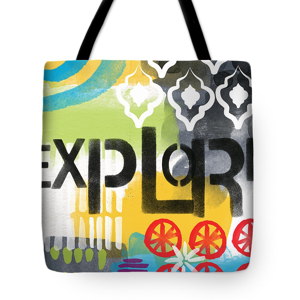 Abstract Painting Tote Bag featuring the painting Explore- Contemporary Abstract Art by Linda Woods