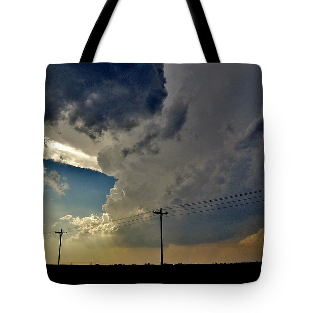 Texas Tote Bag featuring the photograph Explosive Texas Supercell by Ed Sweeney