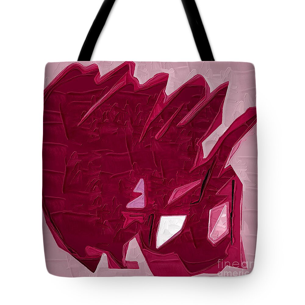 Abstract Tote Bag featuring the painting Expression of Red by Kirt Tisdale