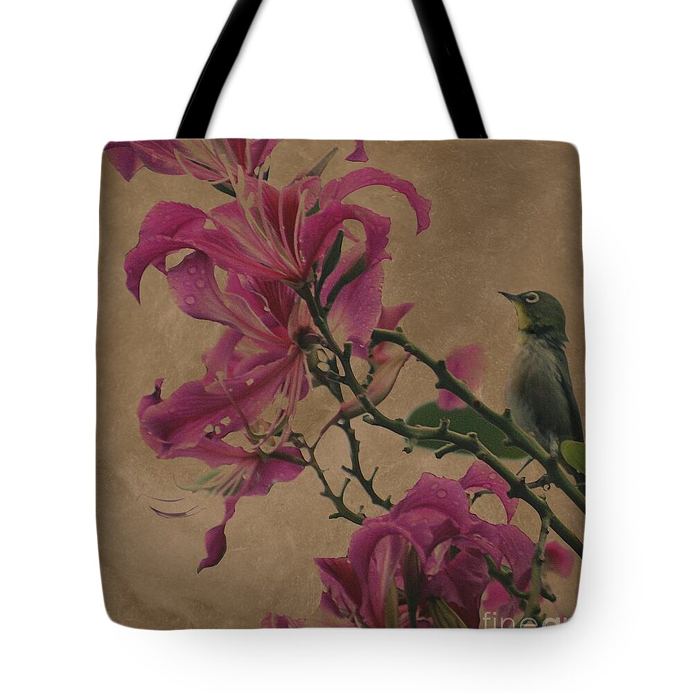 Japanese White-eye Tote Bag featuring the photograph Eye of the Beholder by Elizabeth Winter