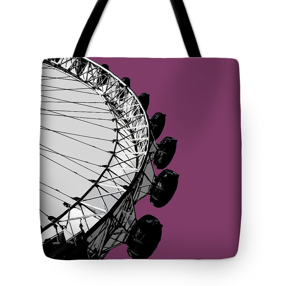 Eye Tote Bag featuring the mixed media Eye - PURPLE Reign #2 by BFA Prints