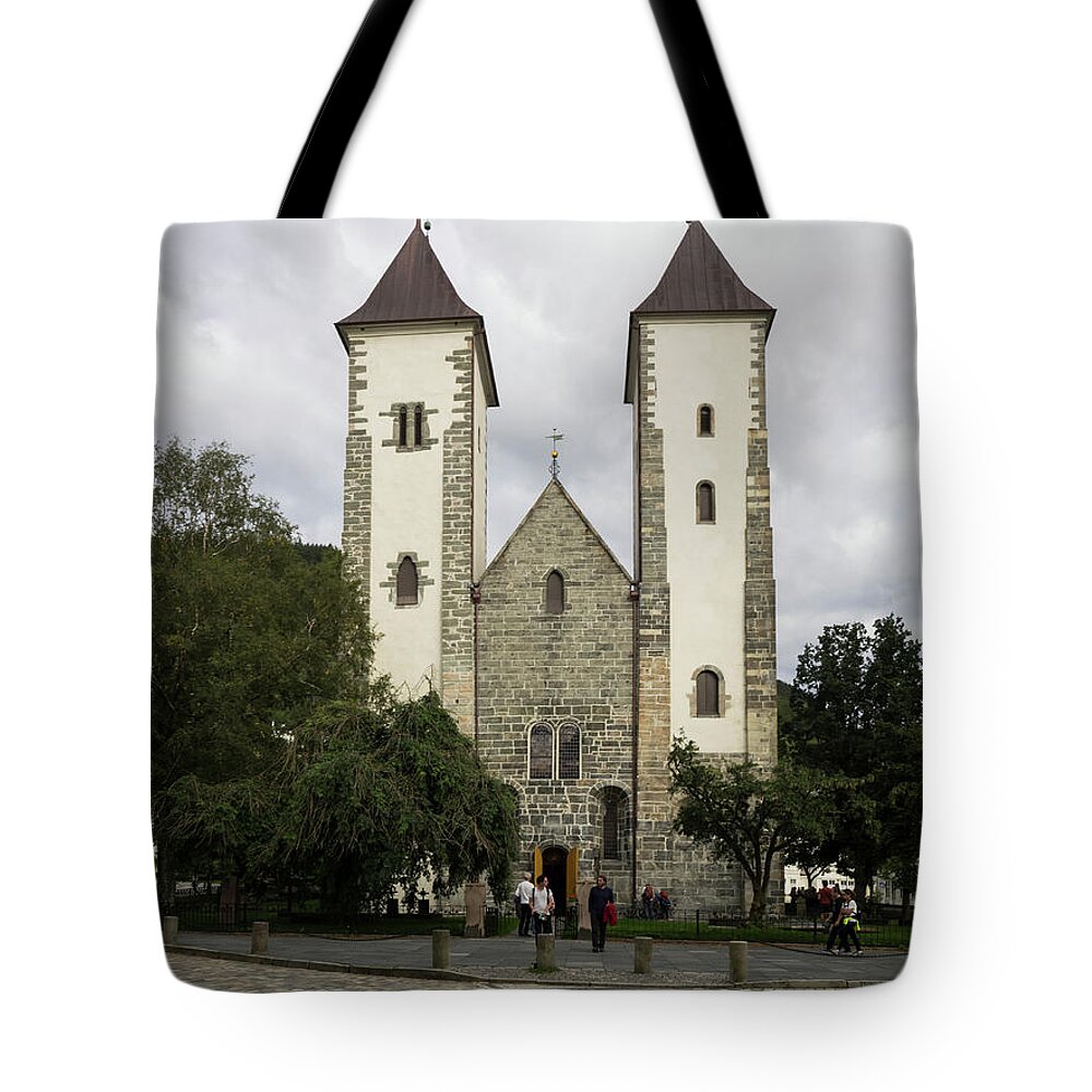 Photography Tote Bag featuring the photograph Facade Of St Marys Church, Bergen by Panoramic Images