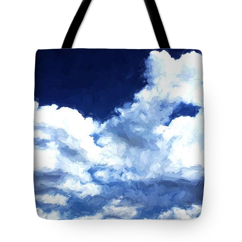 Clouds Tote Bag featuring the painting Fade To Blue by Jim Buchanan