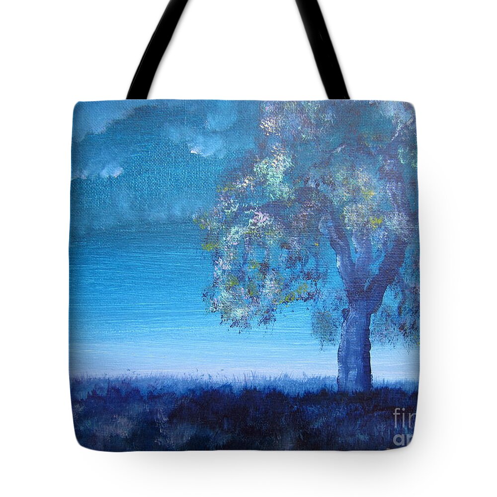 Oak Tree Tote Bag featuring the painting Fading Light by Laurianna Taylor