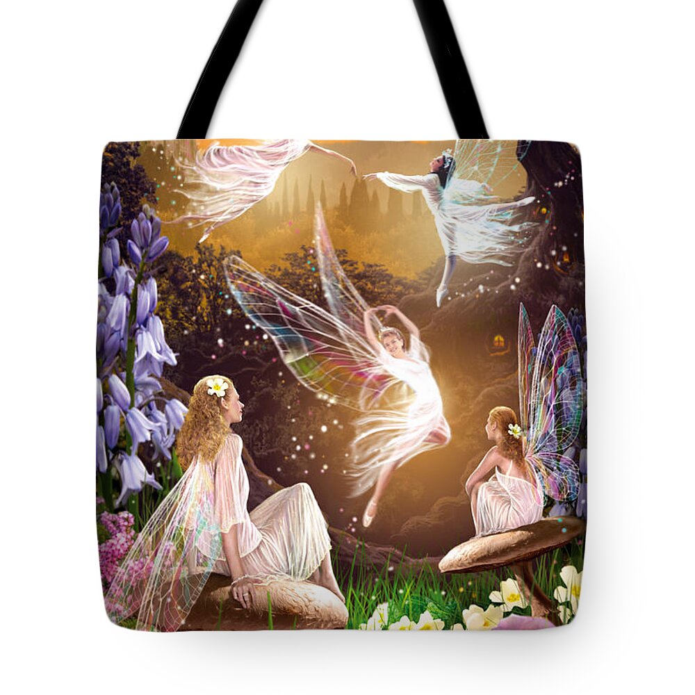 Fairies Tote Bag featuring the photograph Fairy Ballet by MGL Meiklejohn Graphics Licensing