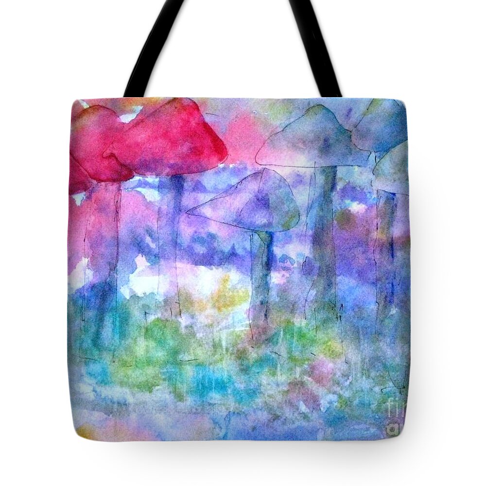 Fairies Tote Bag featuring the painting Fairy Garden by Laura Hamill