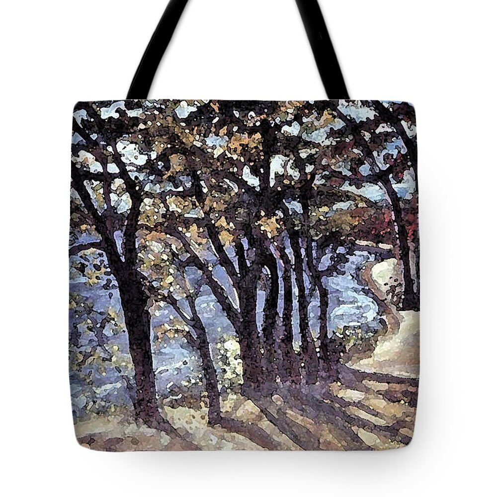 Lake Tote Bag featuring the painting Fall Afternoon at Lake Walden by Rita Brown