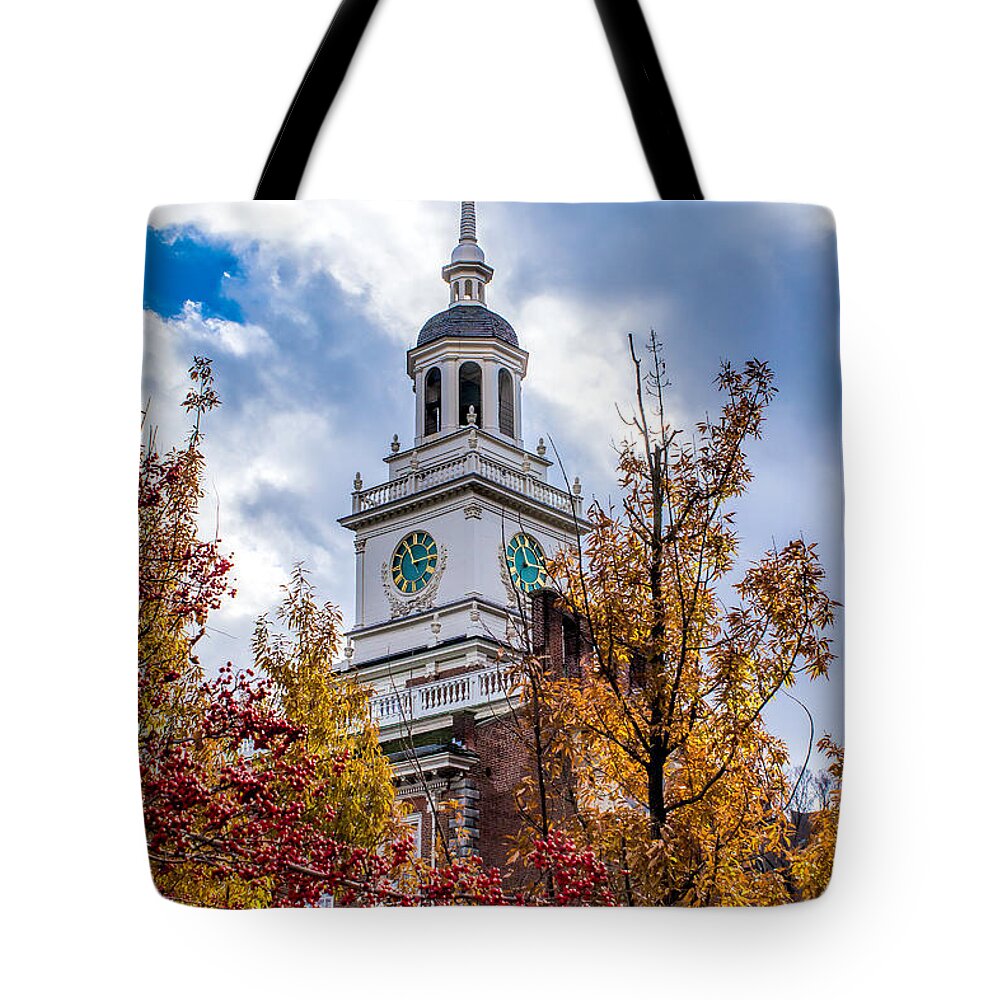 Fall Tote Bag featuring the photograph Fall at Independence Hall by Nick Zelinsky Jr