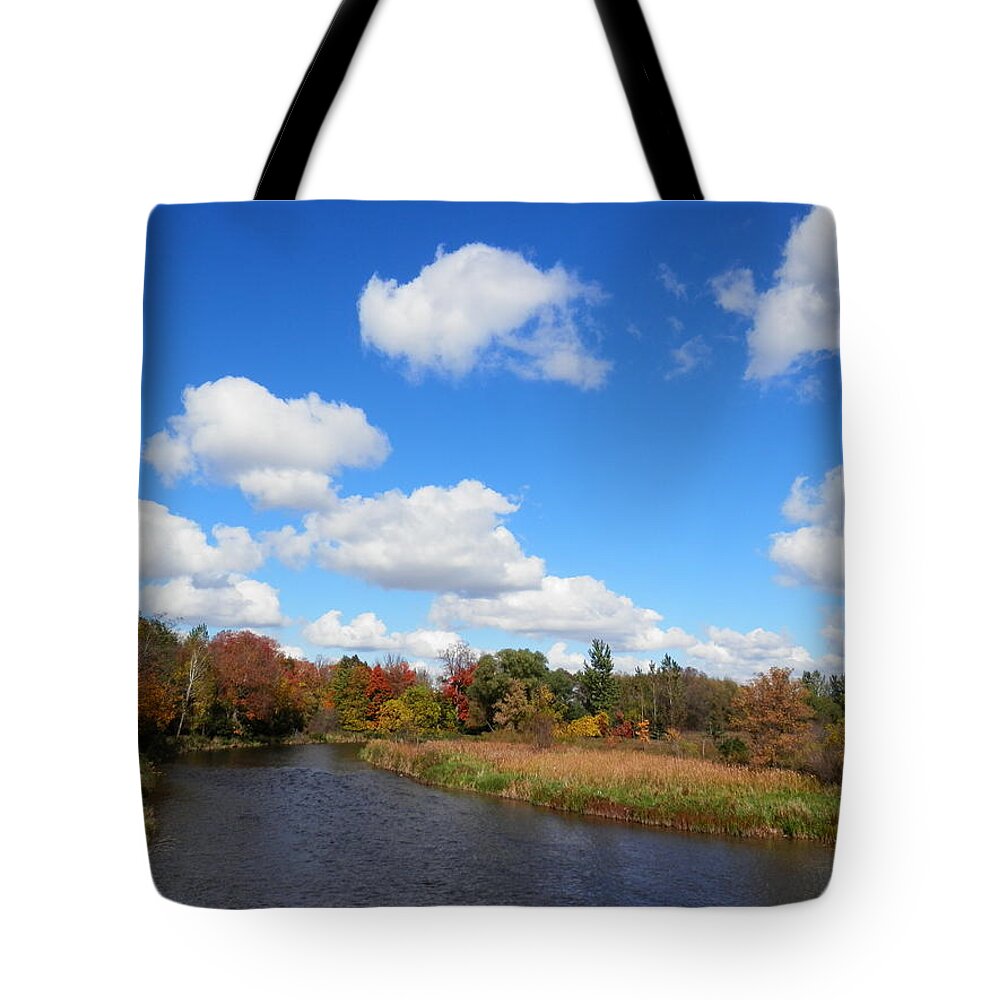 River Tote Bag featuring the photograph Fall at the Credit River by Pema Hou